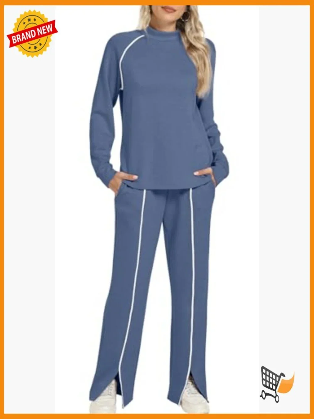 2 Piece Lounge Set Wide Leg Pant Matching Outfit Fall